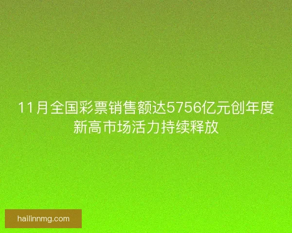 11月全国彩票销售额达5756亿元创年度新高市场活力持续释放